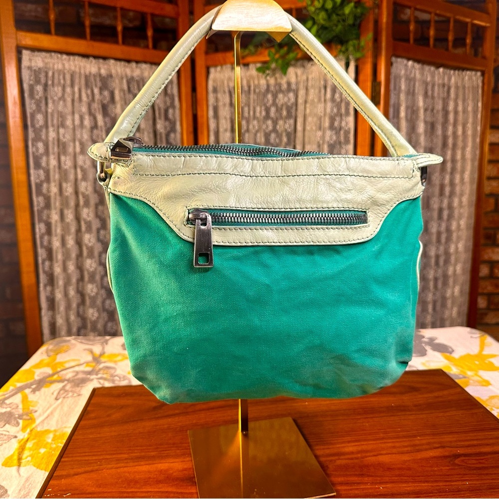 GUC VINTAGE early 2000 Marc Jacob’s Hobo leather and canvas shoulder bag